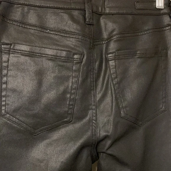 Sanctuary high waisted coated, black skinny jeans, size 26 - Picture 3 of 7